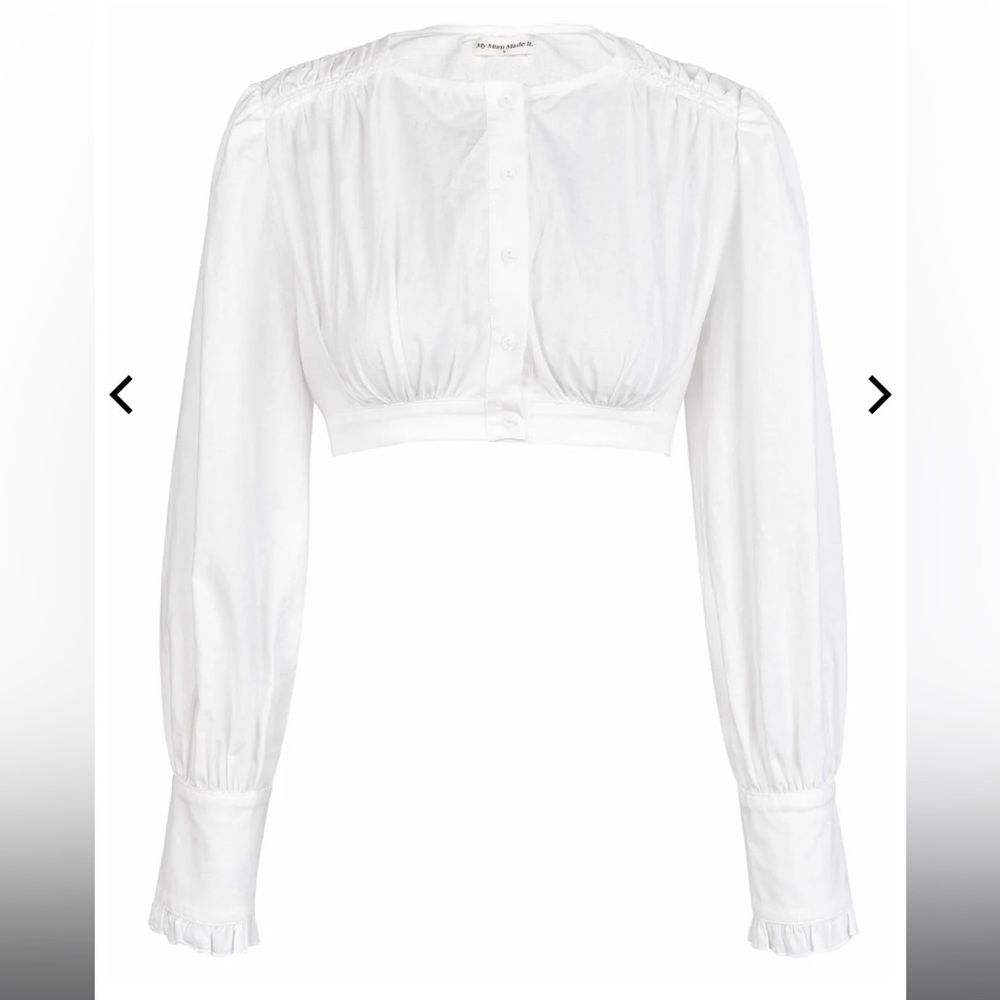 My Mum Made It COTTON GATHER BLOUSE - WHITE